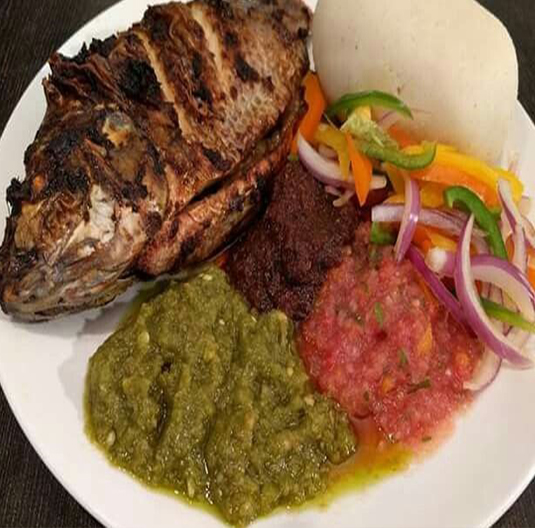 Banku with tilapia and pepper 1