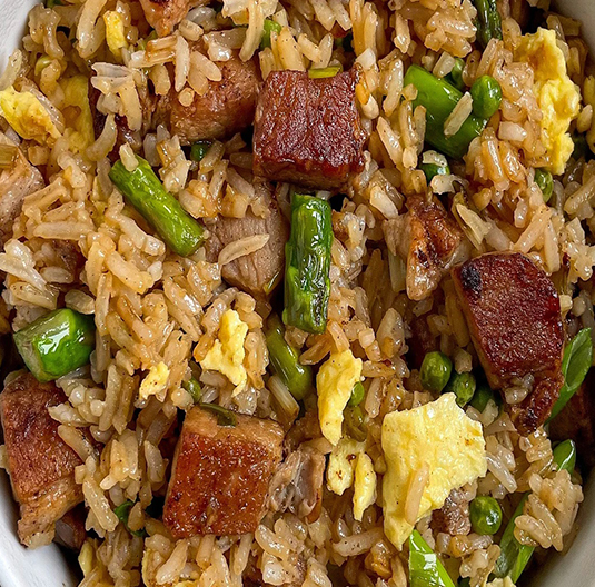 fried rice with fried pork 